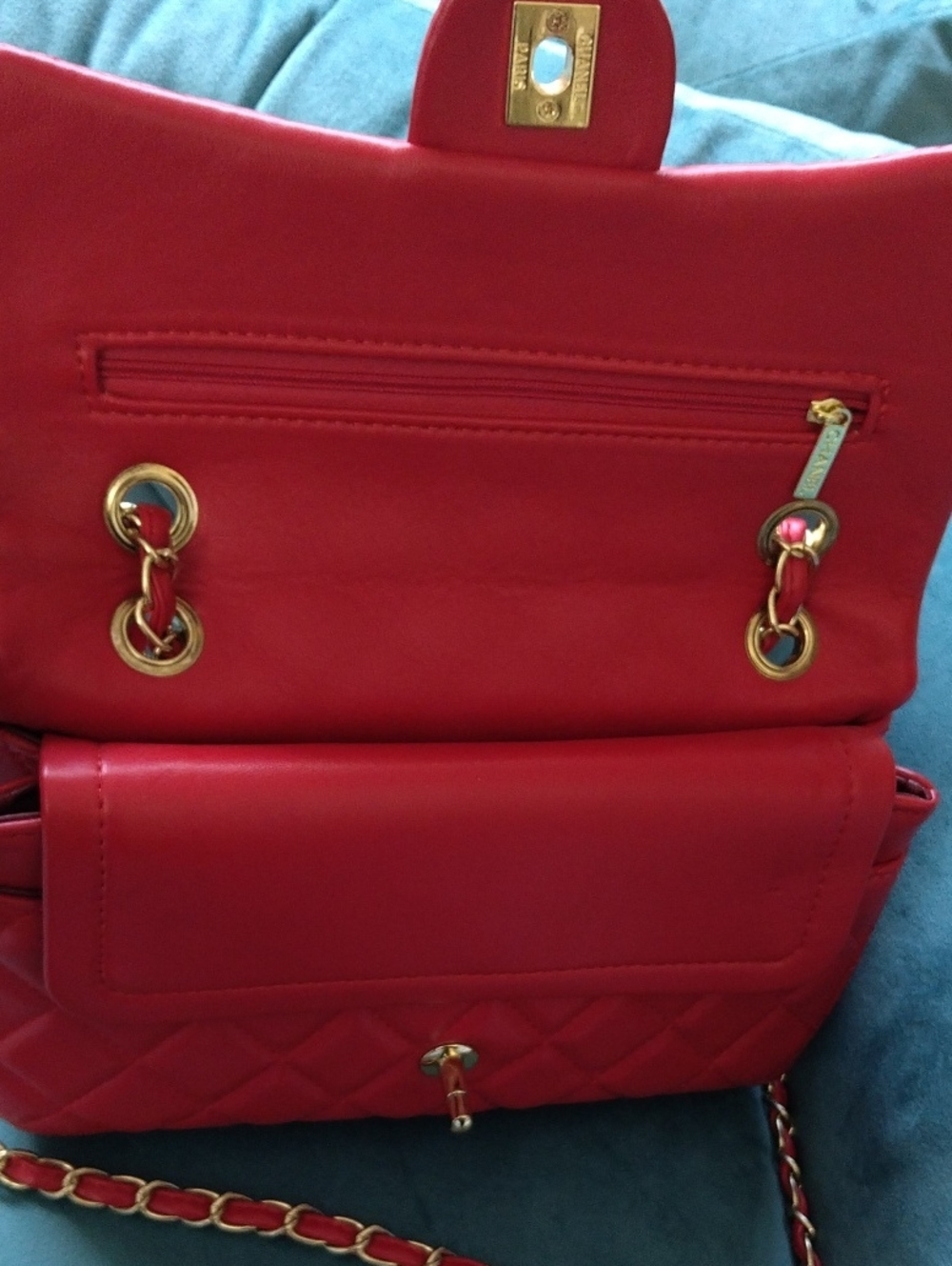 Red Leather Handbag - Picture 5 of 15